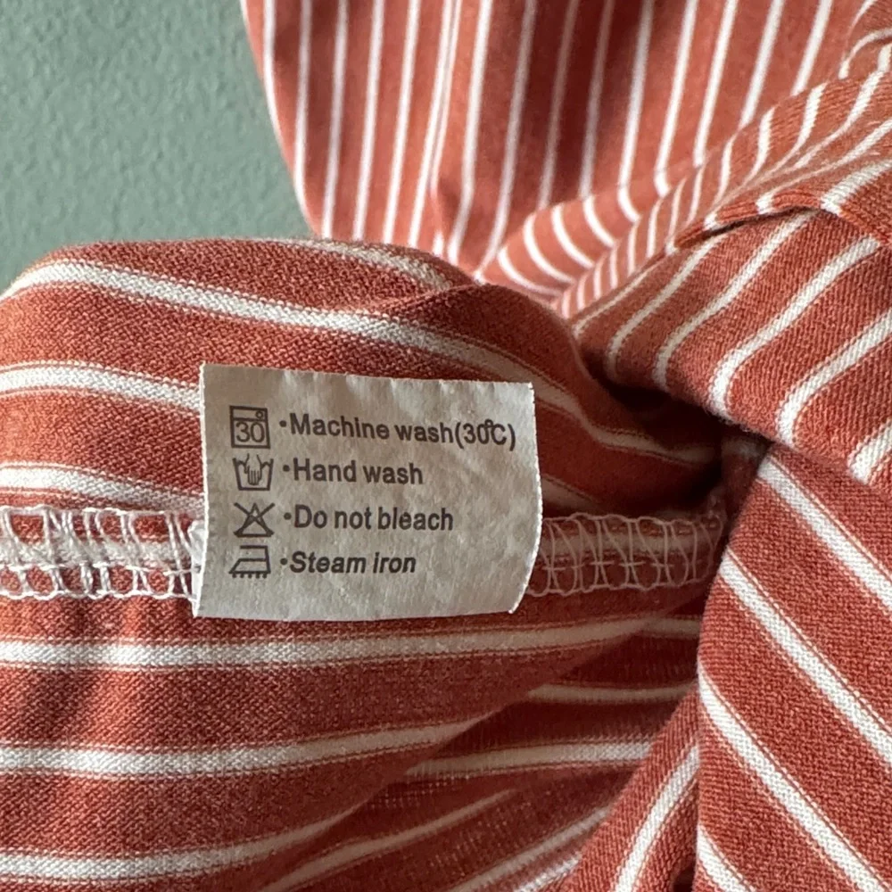 Merokeety Rust Striped Midi Dress - Picture 4 of 9